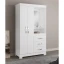 Guarda Roupa 2 Portas com Espelho Branco ou Rosa